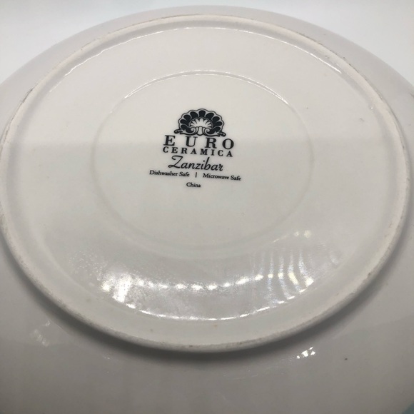 Euro Ceramica Zanzibar 8.5” Pasta Bowl Dinner Floral Roses Ceramic REPLACEMENT - Picture 10 of 12